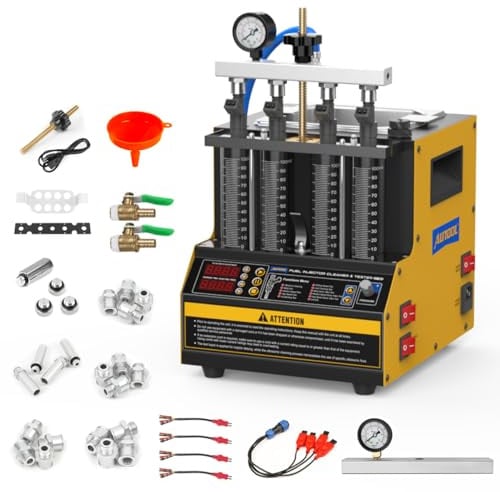 AUTOOL CT160 Testeur-Nettoyeur d’injecteurs, Nettoyage Ultrasonique Chauffant à 45 °C, Modèle 220 V pour 4 Cylindres, Adapté aux Injecteurs Automobiles et Motos, Affichage Numérique, 9 Modes D’essai