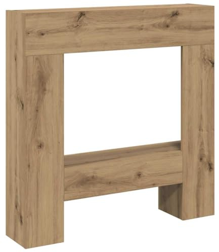 SKM Kaminumrandung Artisan-Eiche 81x18x82 cm Holzwerkstoff,Heim & Garten,Zubehör für Kamine & Holzöfen,Eiche handwerklich,12.7 kg,854606