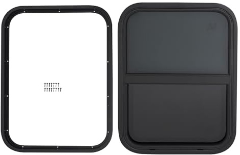 Ventana corredera para autocaravana | Ventana corredera impermeable con malla anti-insectos, ventana lateral de repuesto para autocaravana, furgoneta o camper (450 x 600mm)