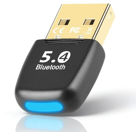 Adaptateur Bluetooth 5.4 USB pour PC – Dongle Low Latency, Plug & Play, Compatible avec Windows 7/8.1/10/11, Idéal pour Souris, Clavier, Casque, Imprimante et Autres Appareils
