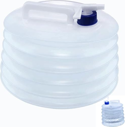 ETDEUH Collapsible Water Container with Tap, 3L/5L/10L/15L Portable Water Carrier, BPA-Free, Lightweight & Space-Saving Water Storage Tank for Camping, Travel, BBQ, Outdoor & Emergency Survival