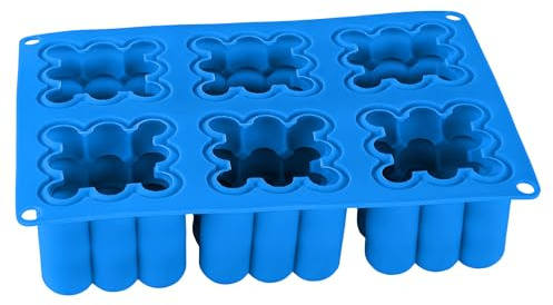 Kerzenform Bubblekerze Groß (6er) – Form für 6 große Bubblekerzen, Gießform für Kerzen, flexibel & wiederverwendbar, hitzebeständig, für Soja-, Raps- & Paraffinwachs, Blau