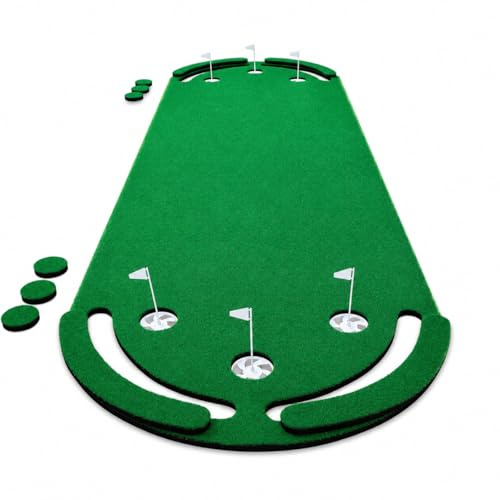 Yunmeryker Alfombra de Putting de Golf 100x330cm, césped Artificial Golf Enrollable, tapete de césped Artificial para, Lächeln Puttingmatte mit grüne