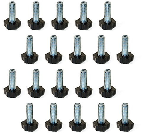 Emuca 2020605 Pied vérin pour meuble, filetage M8x30mm, Set de 20 Pièces