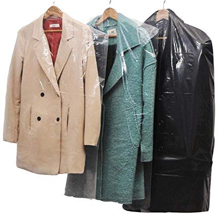 ANCOUS 20 Pezzi Buste Copriabiti Trasparenti,di Copertura Antipolvere per Abbigliamento, Plastica