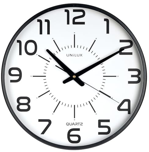 Unilux Maxi Pop Horloge Murale Systeme Quartz Silencieuse Diamètre 37.5 cm Vert Noir