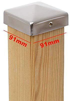 10 x PFOSTENKAPPE PYRAMIDE 91 x 91 MM EDELSTAHL