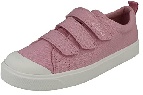 Clarks City Vibe Kid Textile Canvas in Wide Fit Size 11½ Pink