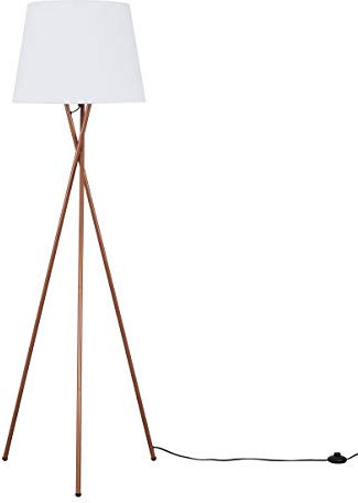 MiniSun | Modern Copper Metal Floor Lamp with a White Tapered Shade | Floor Lamps & Torchieres, Home Décor & Improvement Essential | Includes 6W LED Bulb [3000K Warm White]