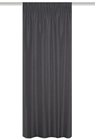 HOMEbasics THERMOVORHANG MIT KOMBIBAND, Polyester, GRAU, 225 X 135 cm, 085960-0903 225 X 135