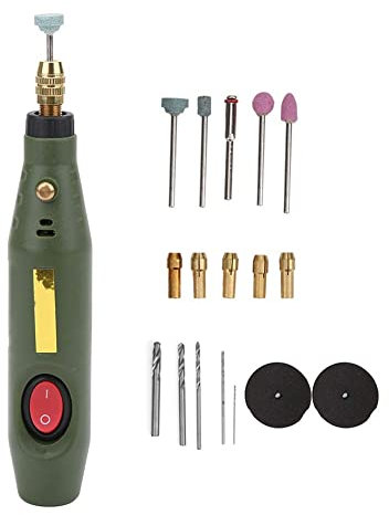 Mini Perceuse éLectrique, Trousse à Outils Rotative Pour Graveur de Meuleuse, Sculpture Sur Bois D'agate 18000 Tr/Min AC 100-240V, Avec Tête De Meulage 4 Pièces et Foret 5 Pièces(EU Plug 110-240V)