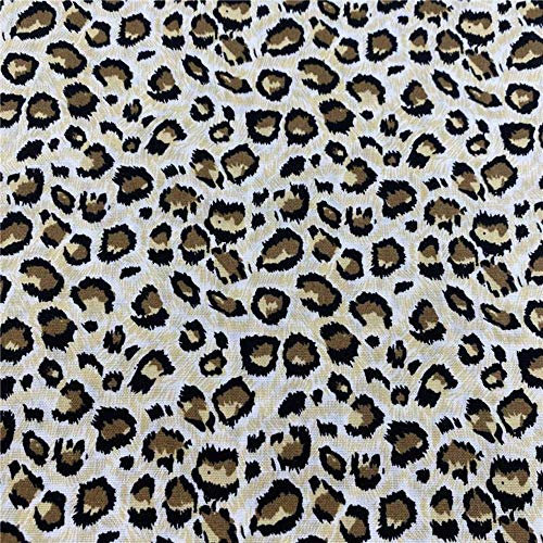 LUMoony MoonyLI Leoparden bedruckter Baumwollstoff Leopardenmuster Stoff Bastelstoff Wiederverwendbares Bündel Patchwork Baumwollsteppstoff Fat Quarter Leopard 100% Baumwolle (1 Yard)