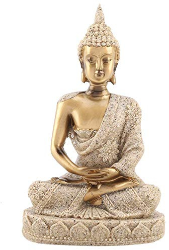 fegayu Handgemachtes Handwerk Buddha Handwerk, Schnitzstatue, Buddha Statue, für Hauptdekoration für Zuhause für Geburtstagsgeschenk für Bürodekoration(A Gold)