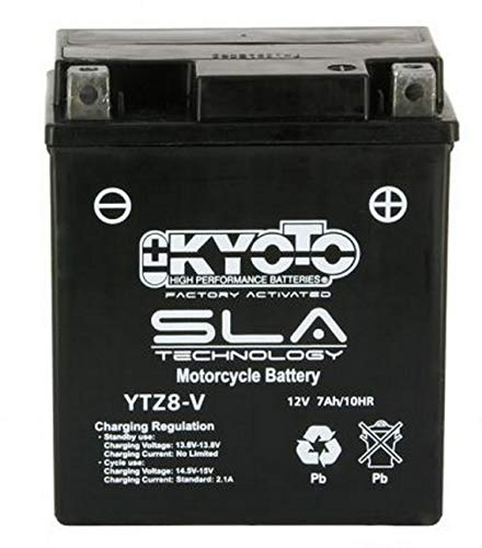 Kyoto - Batteria moto GTZ8-V SLA-AGM Pronta all'uso 12V 7Ah 113 x 70 x 130 mm