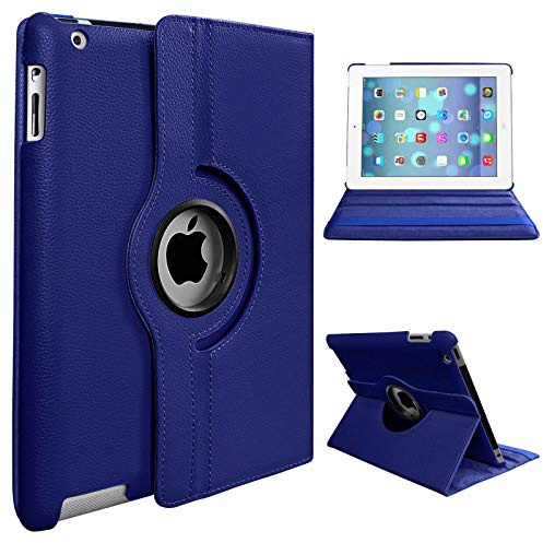 Per Apple iPad Air (1a generazione) 2013 A1474 A1475 A1476 360 gradi girevole Stand Smart Cover Protettiva (blu)