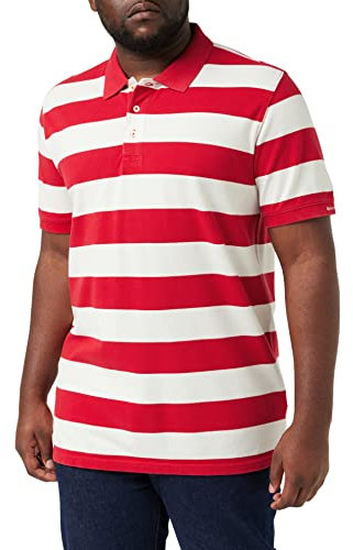 GANT Herren D.1 Printed Barstripe Pique Rugger Polohemd, Ruby RED, XS
