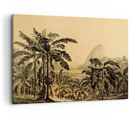 ARTTOR Tableau Décoratif sur Toile 120x80 cm Botanique Paysages - 4983 | Palmier Arbres Forêt Impression sur Toile Grand Décoration Murale Art Mural Toile Imprimée Salon Chambre Cuisine ARTTOR