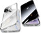 Jonwelsy Anti Peeping Case for iPhone 14 Plus (6.7), 360 Degree Front and Back Privacy Tempered Glass Cover, Magnetic Adsorption Metal Bumper (Silver)