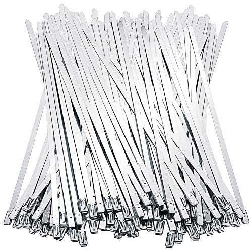 Fascette per cavi in acciaio inossidabile autobloccanti in metallo, 80 pezzi, 4,6 x 200 mm, resistenti fascette di bloccaggio a sfera, per casa, ufficio, garage, officina elettrica