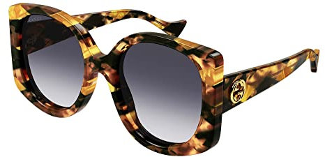 GUCCI Womens GG1257S Sunglasses, Havana-Havana-Blue, 53