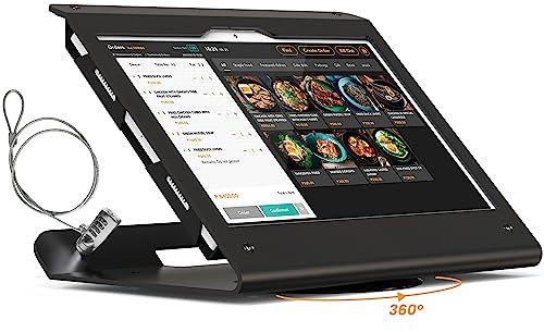 Beelta Supporto antifurto per tablet POS per Samsung Galaxy Tab A8 10.5“ con base girevole a 360°, cavo con serratura e chiave per negozi e bar