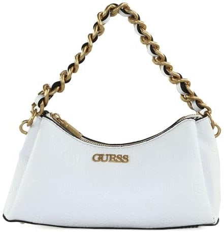 GUESS Geva Three Compartment Shoulder Bag White Logo