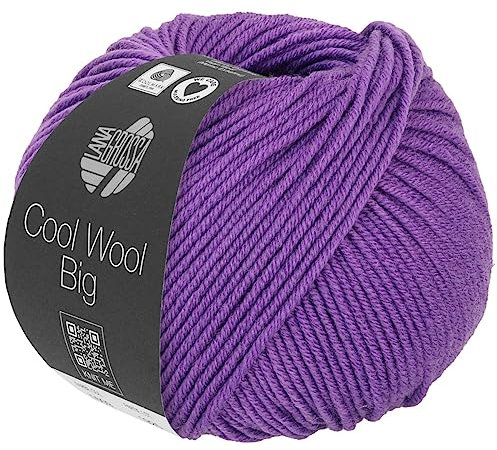 LANA GROSSA Cool Wool Big | Extrafeine Merinowolle waschmaschinenfest und filzfrei | Handstrickgarn aus 100% Schurwolle (Merino) | 50g Wolle zum Stricken & Häkeln | 120m Garn FB 1018