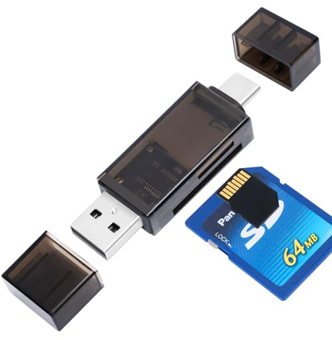 Lecteur de Carte Micro SD Adaptateur USB-C/USB vers SD/TF/Micro SD/SDXC/SDHC, Lecteur de Carte mémoire à Double Emplacement pour PC, MacBook,Tablette,Smartphones,etc.