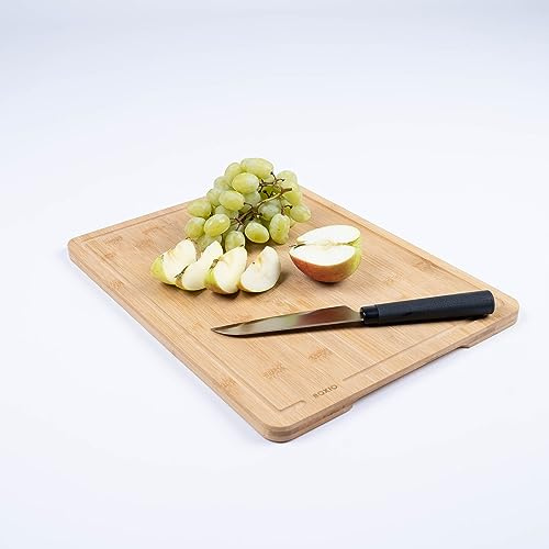 BOXIO - Cutting Board : Planche à découper premium en bambou, 40 x 30 cm, convient comme couvercle en bois pour Wash & Toilet – grande planche de cuisine, planche à découper en bois, bambou naturel