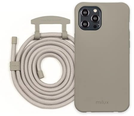 Handykette Phone Necklace mit Abnehmbarer Kordel Handyhülle – Modell Kompatibel mit Huawei P30 (Grau mit Kordel Grau)