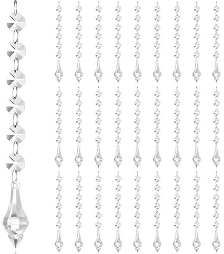 Nuenen Acryl-Kristalle zum Aufhängen, für Kronleuchter, klare Kristall-Girlande, Stränge, Ornament, Acryl, klare Perlen, Prismen, Anhänger für Weihnachtsbaum, Fenster, Heimdekoration (Laterne), 100