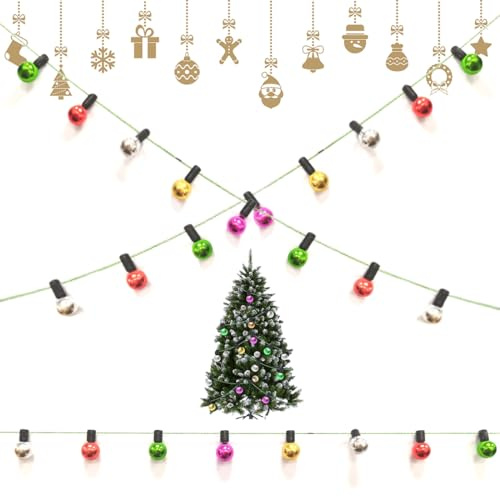 NETUME Accessoires Maison de Poupée, Meubles Maison Poupee 45 cm Fausse Lampe Multicolore Miniature, Mini Sapin de Noël, Porte Lutin de Noël, Décoration Jardin Miniature Décoration