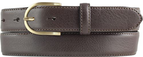BELTINGER Hochwertiger Damengürtel aus Vollrindleder mit goldener Gürtelschließe 3,0 cm | Bombierter Ledergürtel Damen 30mm | Damen-Gürtel made in Italy