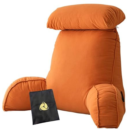 DOKLY Lesekissen mit Armlehnen,Lesekissen mit Zerkleinertem Memory Schaum, mit Waschbarem Bezug Multifunktionales Kissen,Ideal zum Arbeiten,Lesen oder Spielen auf dem Bett/Sofa/Boden