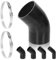 Swpeet Kit de manguera de silicona reforzada de 4 capas con codo de 45 grados de 4 pulgadas a 102 mm con abrazadera de manguera de acero inoxidable 304 de 105-127 mm, manguera de silicona pura