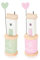 Nuvole di Stoffa Dekoratives Holzhaus mit Shabby Chic Spruch und Herz „My Home“ 5,2x5,2xH19,5 cm 2 Varianten (1Stk) ROSA