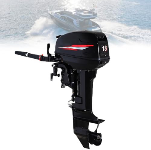 MiBoce 2-Takt-Außenbordmotor, 18-PS-Außenbordbenzinmotor, 246-CC-Bootsmotor, Mit CDI-Zündung Mit Wasserkühlsystem, Geschwindigkeit 4500~5500 U/min, Für Schlauchboote, Fischerboote, Kajak-Fischerboote