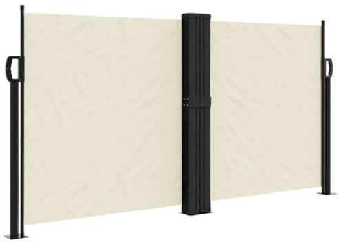 vidaXL Auvent Latéral Rétractable, Brise-Vue de Jardin, Écran de Protection, Écran de Balcon Terrasse Arrière-Cour Extérieur, Crème 120x1200 cm