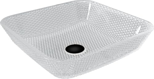 Mexen Mika Glaswaschbecken zur Aufsatzmontage 40 x 40 cm transparent