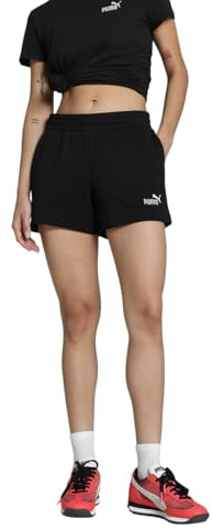PUMA Damen ESS Small No. 1 Logo 4'' Shorts TR Gestrickte Shorts, PUMA Black, XXL