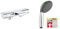 GROHE Mitigeur thermostatique Bain/Douche 1/2 Grohtherm 2000 34176001 & Douchette pommeau de douche Vitalio Start 100, 2 jets, buses anticalcaire, anneau antichoc