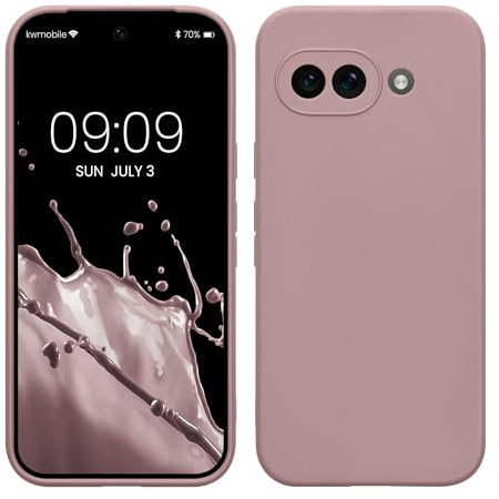 kwmobile Case Compatible with Google Pixel 9a Case - Protective Slim TPU Phone Cover - Soft Matte Finish - Nude Lilac