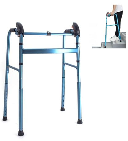 Klappbarer Gehhilfe ohne Räder, Treppensteigen, Standard-Gehhilfe aus Aluminium, zusammenklappbar, leicht, Gehhilfe für Senioren