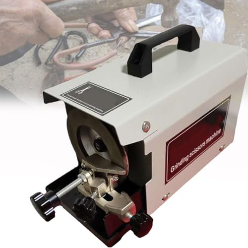 DPLWJPP Afilador Tijeras Profesional,Máquina Afiladora Cuchillos Multifuncional,Ancho Máximo Afilado 50 Mm,Velocidad Rueda 2800 RPM,para Afilar Tijeras Sastre,Tijeras Corte