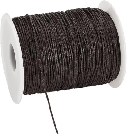 PH PandaHall 160m 1mm Cordon en Coton Ciré Cordon Ciré Fil Ciré Cordon de Perles Fil Bracelet Cordon Collier pour Bracelet Collier Fabrication de Bijoux Artisanat Kontting Macramé, Brun