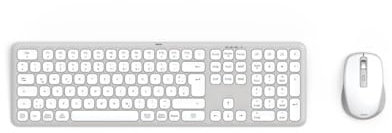 Hama Kit de souris sans fil 2,4 GHz avec récepteur USB + 2 x Bluetooth pour PC, ordinateur portable, tablette, portée de 10 m, puce QWERTZ allemande, pas de clic, alimentation