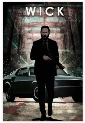 tcagd John Wick 3 Leinwand-Poster, Wandkunst, Dekordruck, Bild Gemälde für Wohnzimmer, Schlafzimmer, Dekoration, 20 x 30 cm