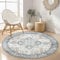 GENIMO Vintage Teppich Rund 160cm, Waschbare Teppiche, Boho Runder Teppiche, rutschfest Carpet, Bedruckter Teppich Schlafzimmer, Kinderzimmer
