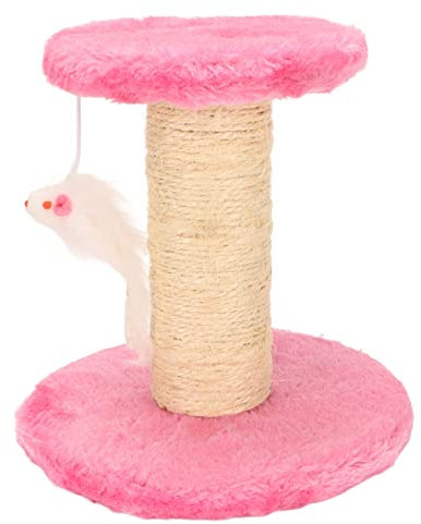Akozon Blue & Pink Sisal Cat Tree Tower with Plush Cat Bed & Scratch Post - Interactive Climbing Furniture for Small Cats (Pink)