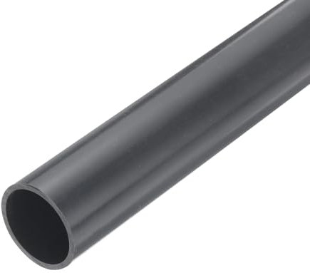 QUARKZMAN Tubo Rígido de Pvc de 1 Pulgada Tubo Redondo Tubos de Hardware 28.2Mm Id 32Mm Od Longitud de 9 Gris Oscuro de Alto Impacto para Tubería de Agua, Manualidades, Funda de Cable